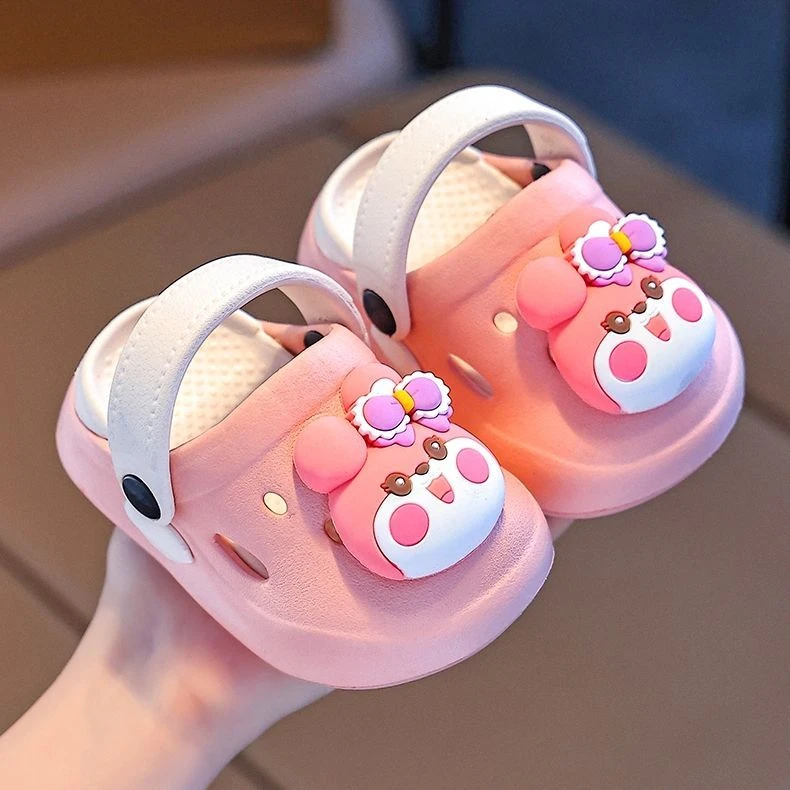 EVA洞洞鞋儿童女宝宝1-3岁厚底外穿透气可爱卡通婴儿夏拖鞋凉拖鞋