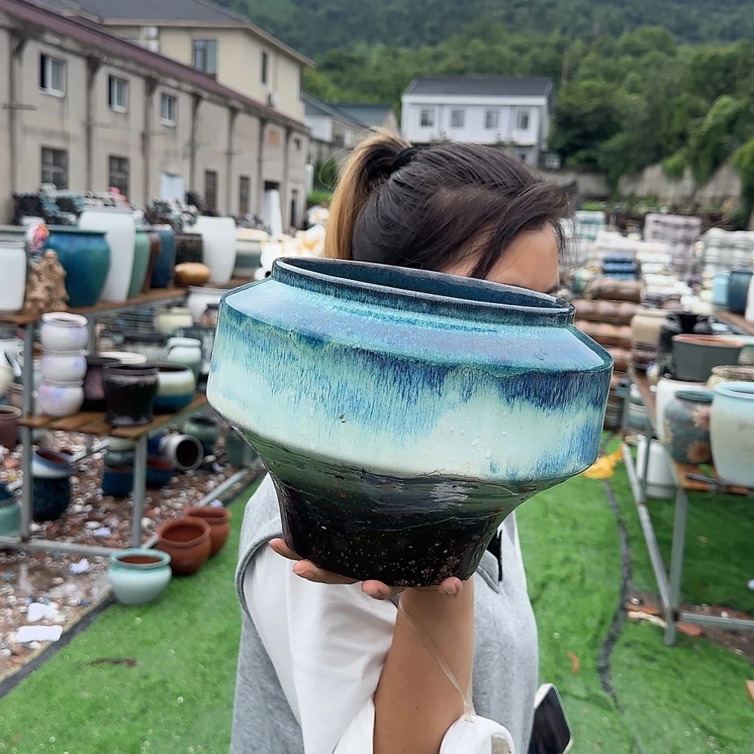 紫砂花盆王嫂花盆0615-807高20口20