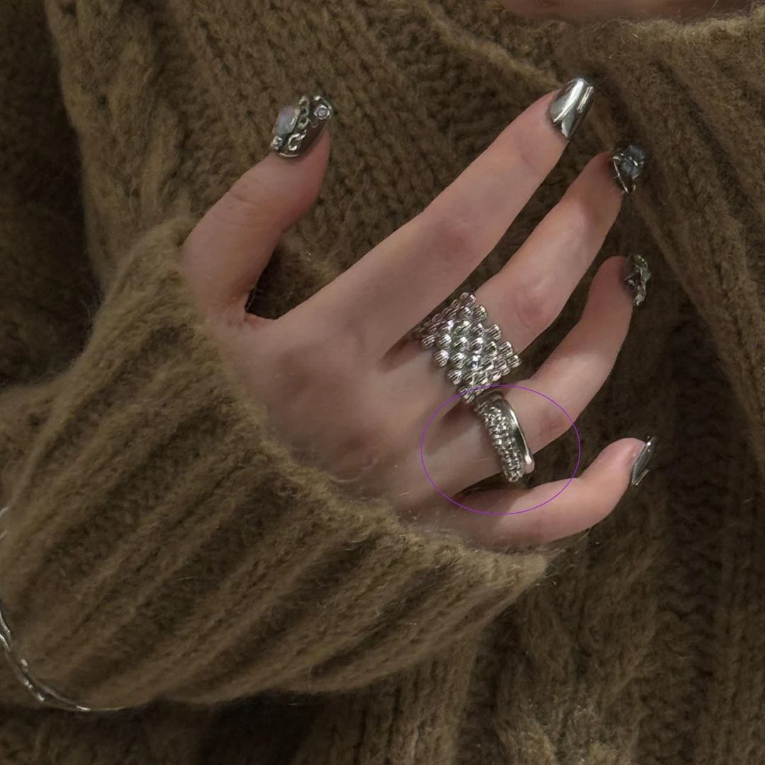 RYADAI SPAPK IN THE QUIET 925银戒指 设计款 | 重工光面肌理戒