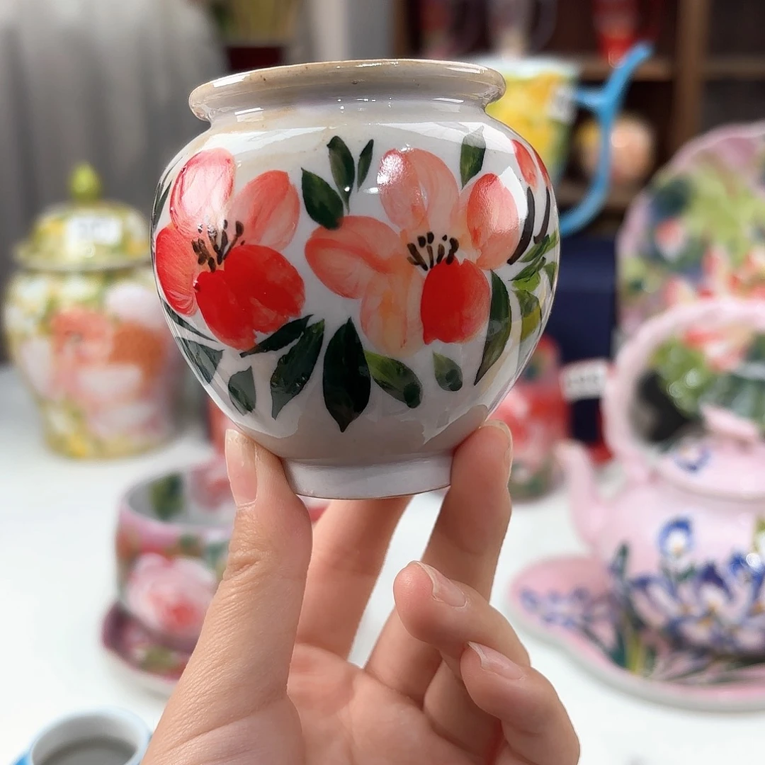 景德镇手绘高温釉下彩陶瓷茶具