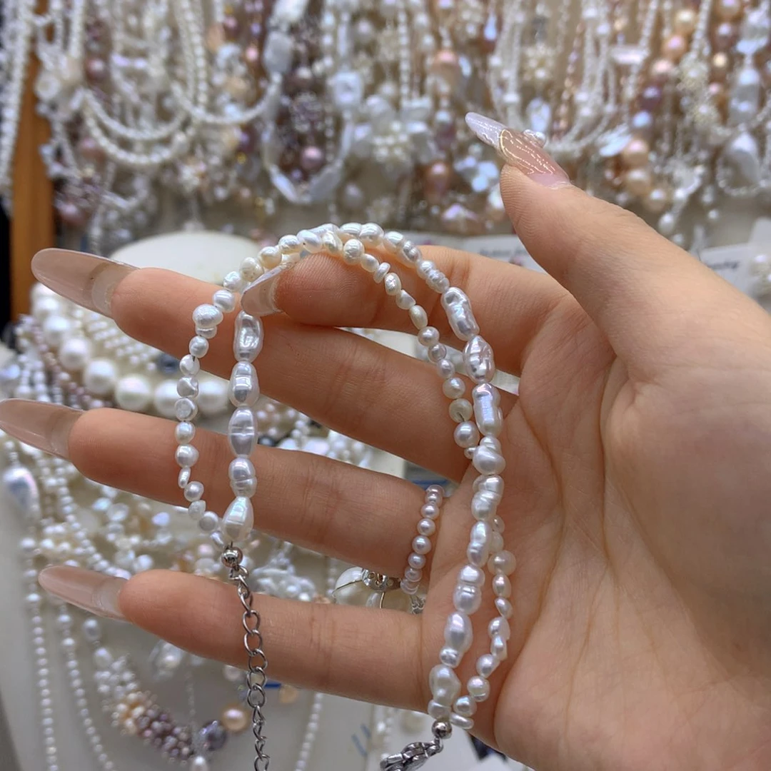 合金淡水珍珠手链