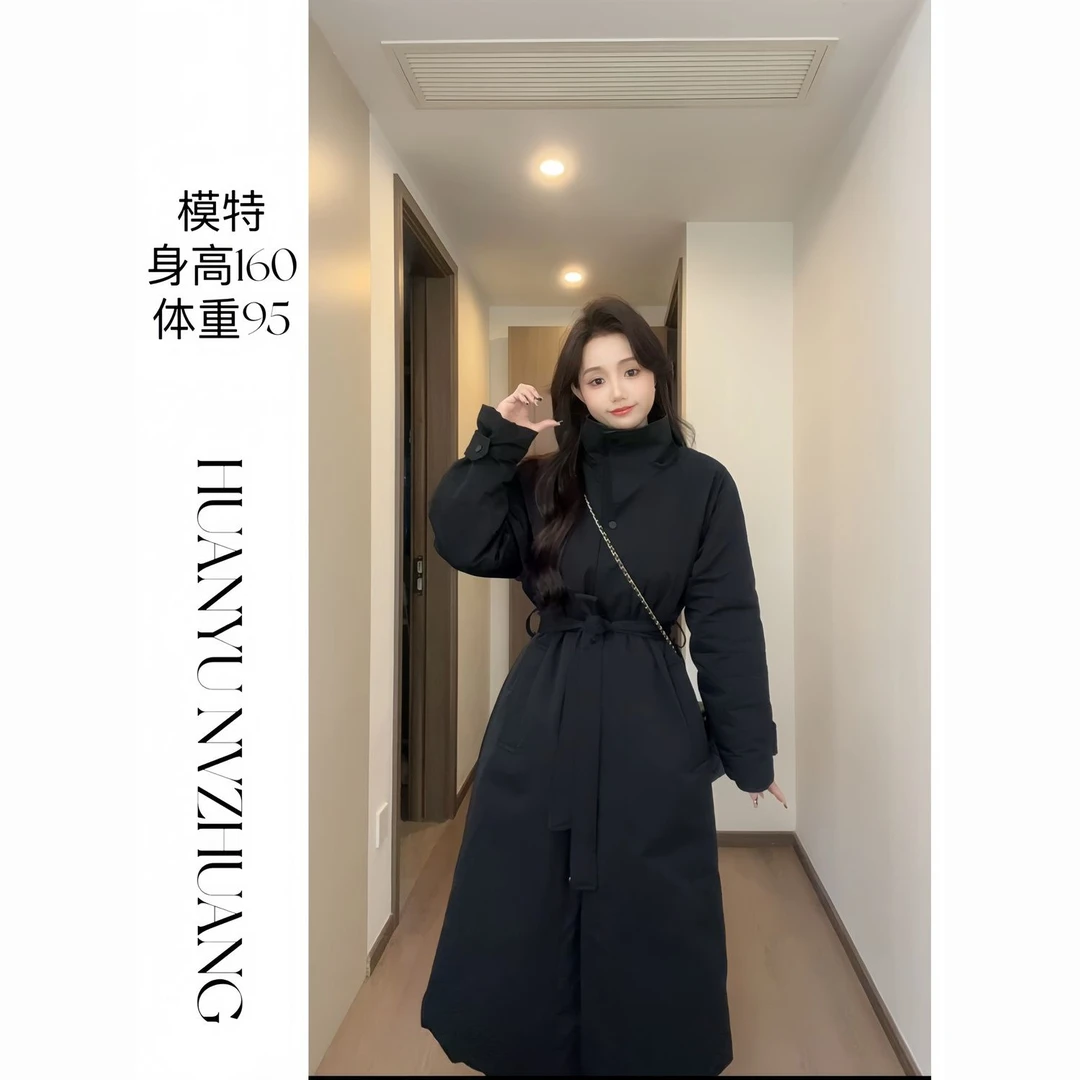 HFJY大衣2025新款春秋季外套中长款立领收腰大衣气质宽松韩系情侣