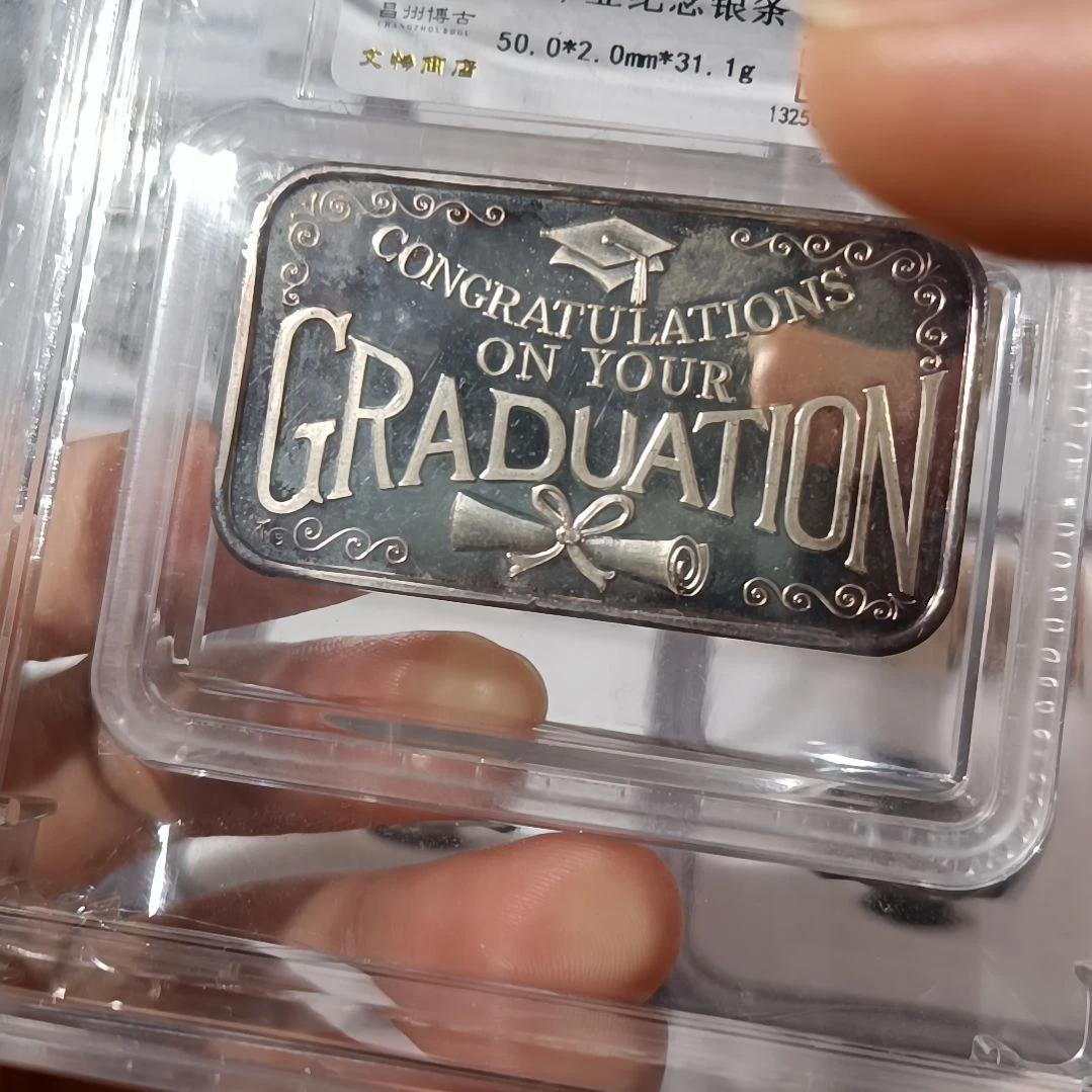 纯银1997年美国毕业纪念银条纯银一盎司31.1g