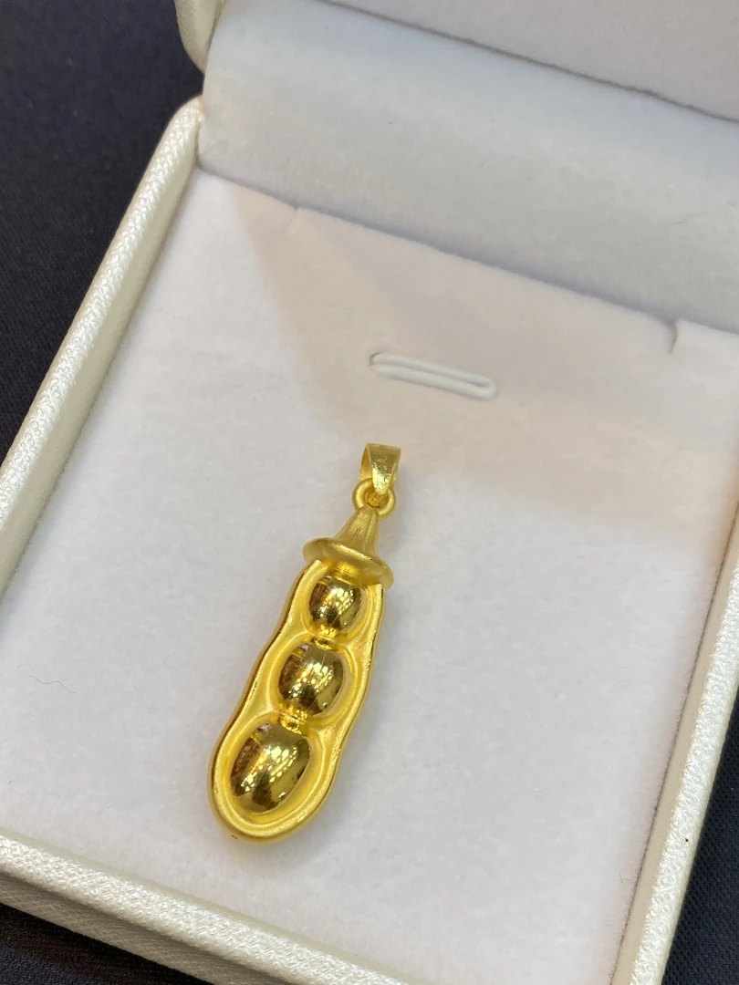 足金999四季豆吊坠