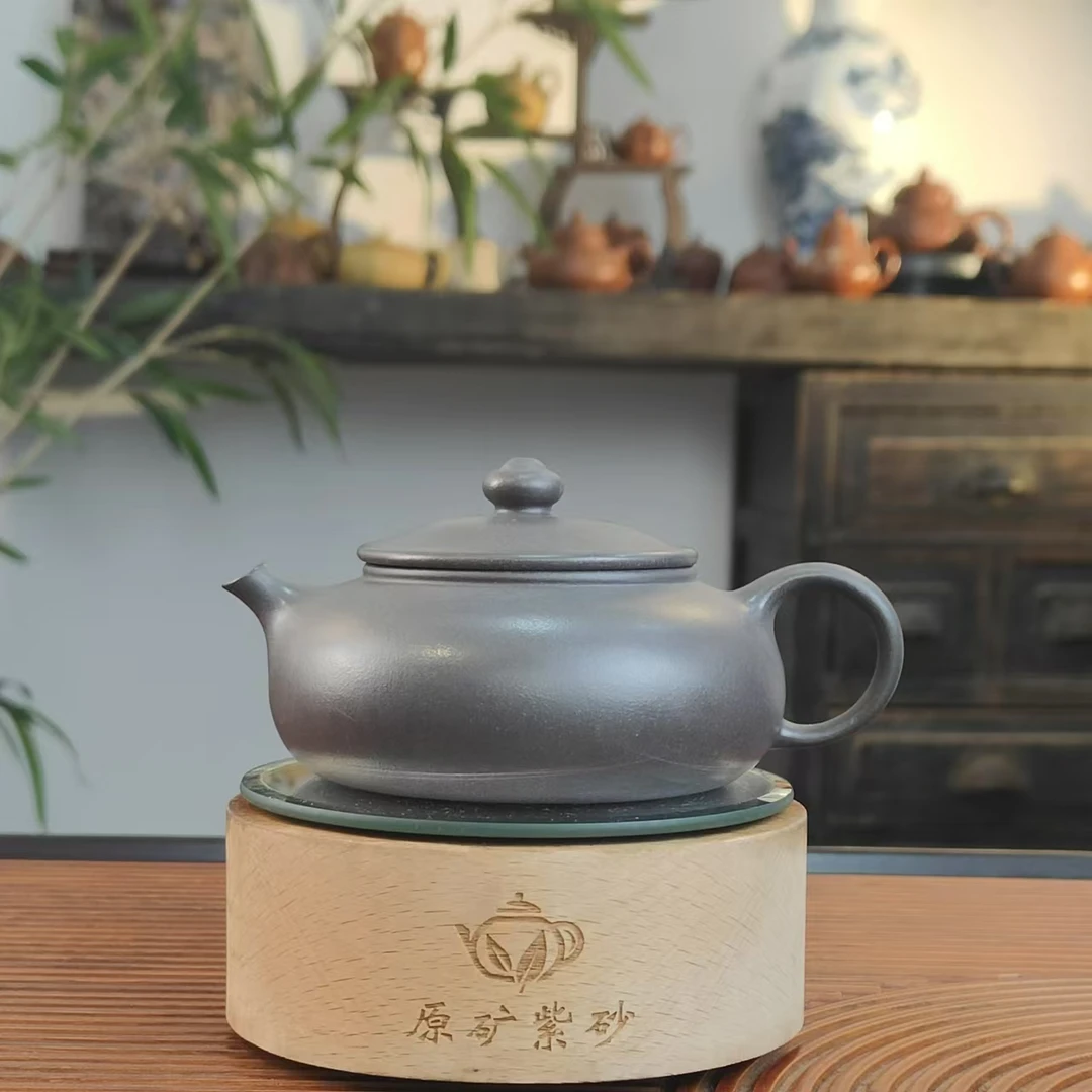 高江南天青泥紫砂光器寒江