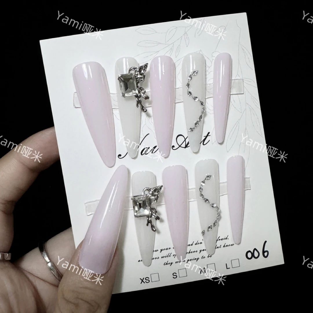 【粉邂逅】Yami 手工穿戴甲 轻奢显白温柔高级感美甲