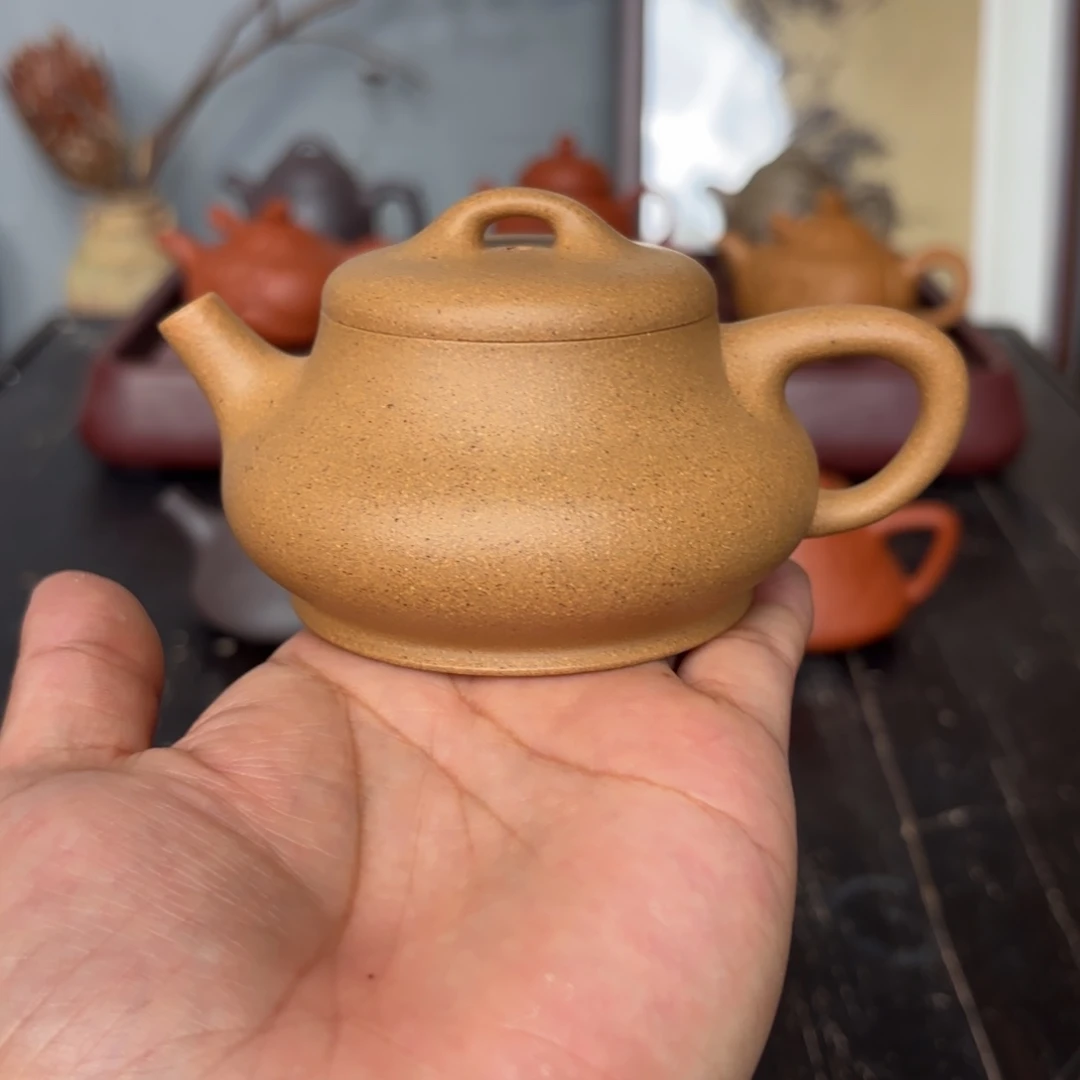 茶壶紫砂柱瓢150毫升黄金段