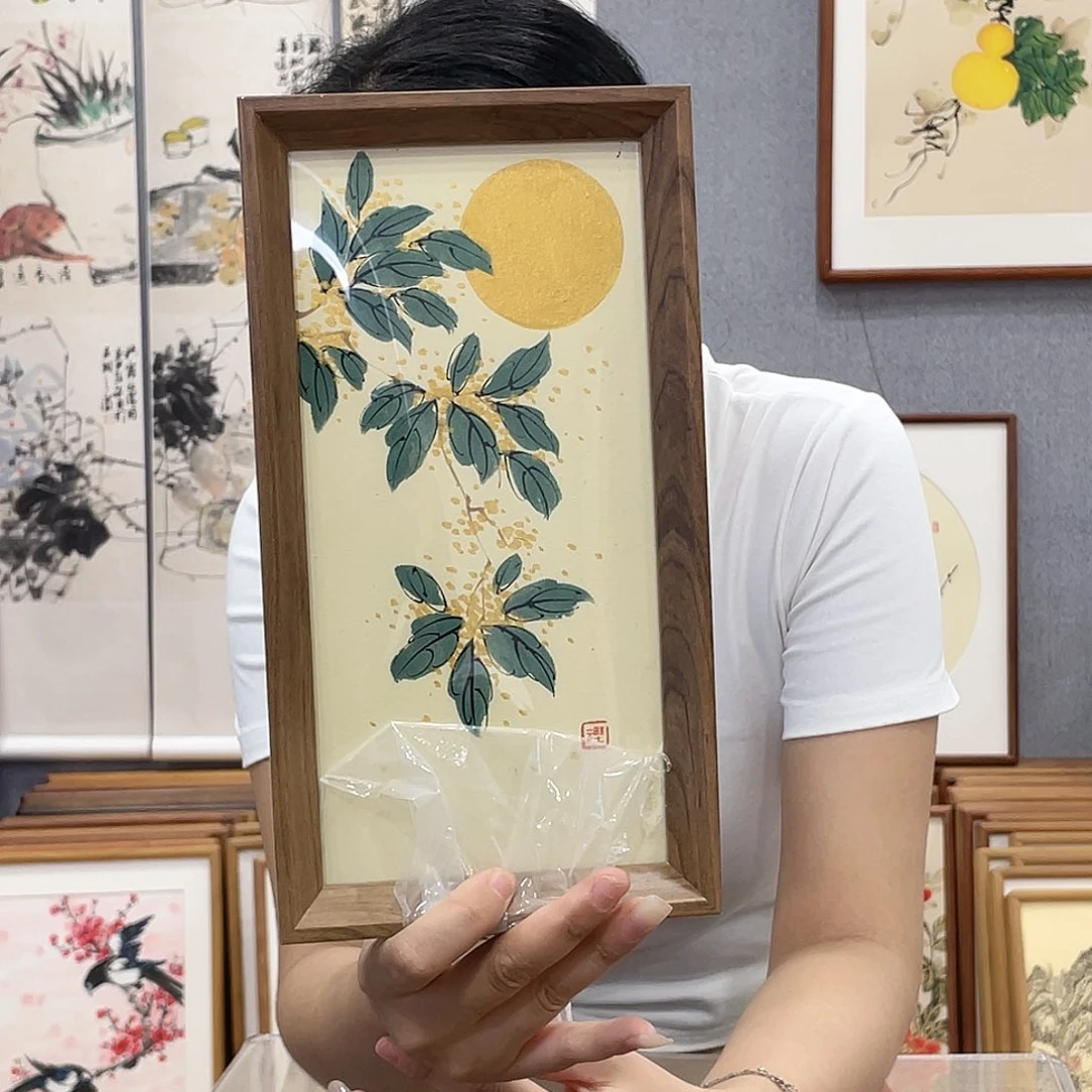书法手绘带框尺寸：16*29