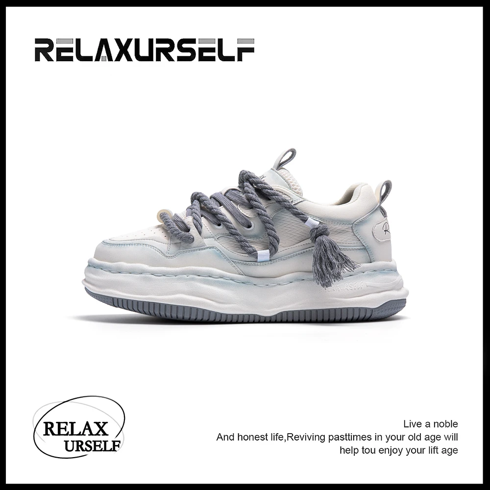RELAXURSELF干净痞帅感男鞋开车运动休闲增高鞋透气时尚百搭潮鞋