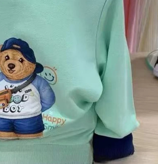 大庆仓34号熊儿童休闲针织卫衣货号TKMW213801B-00库位A4-3地