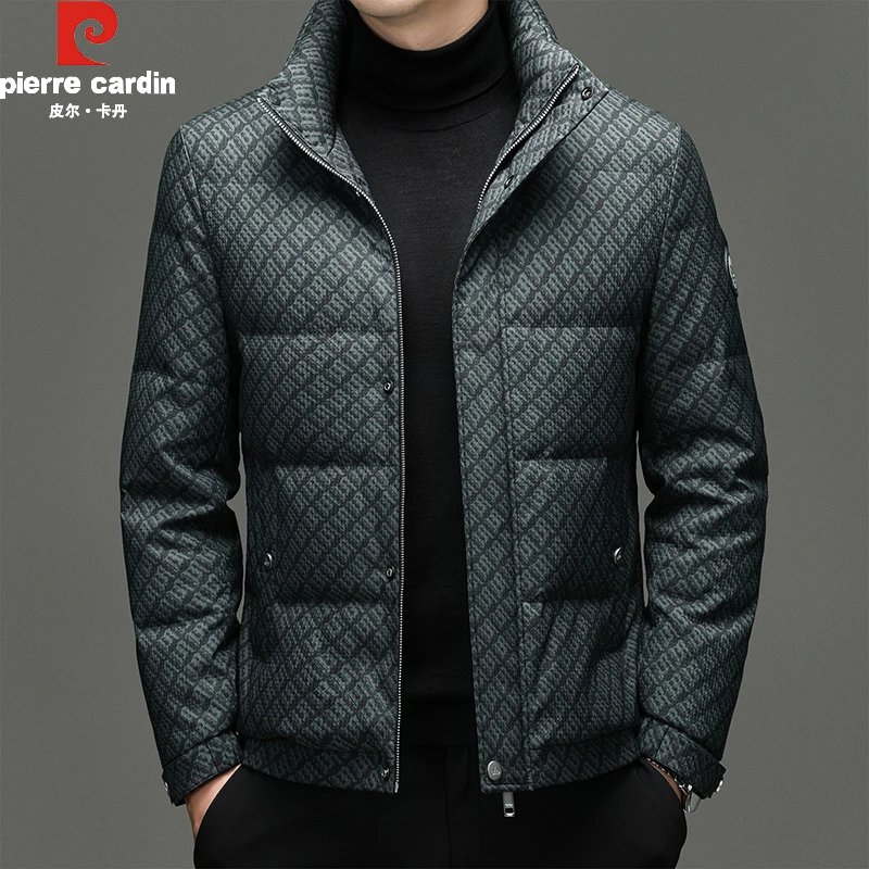 皮尔卡丹大牌男士90%白鸭绒羽绒服2025冬季新品青年休闲立领外套