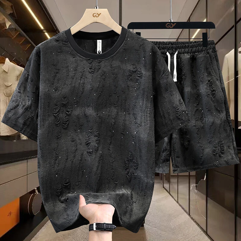 爆款夏季时尚休闲透气潮流薄款百搭大码印花个性ins短裤 牛仔