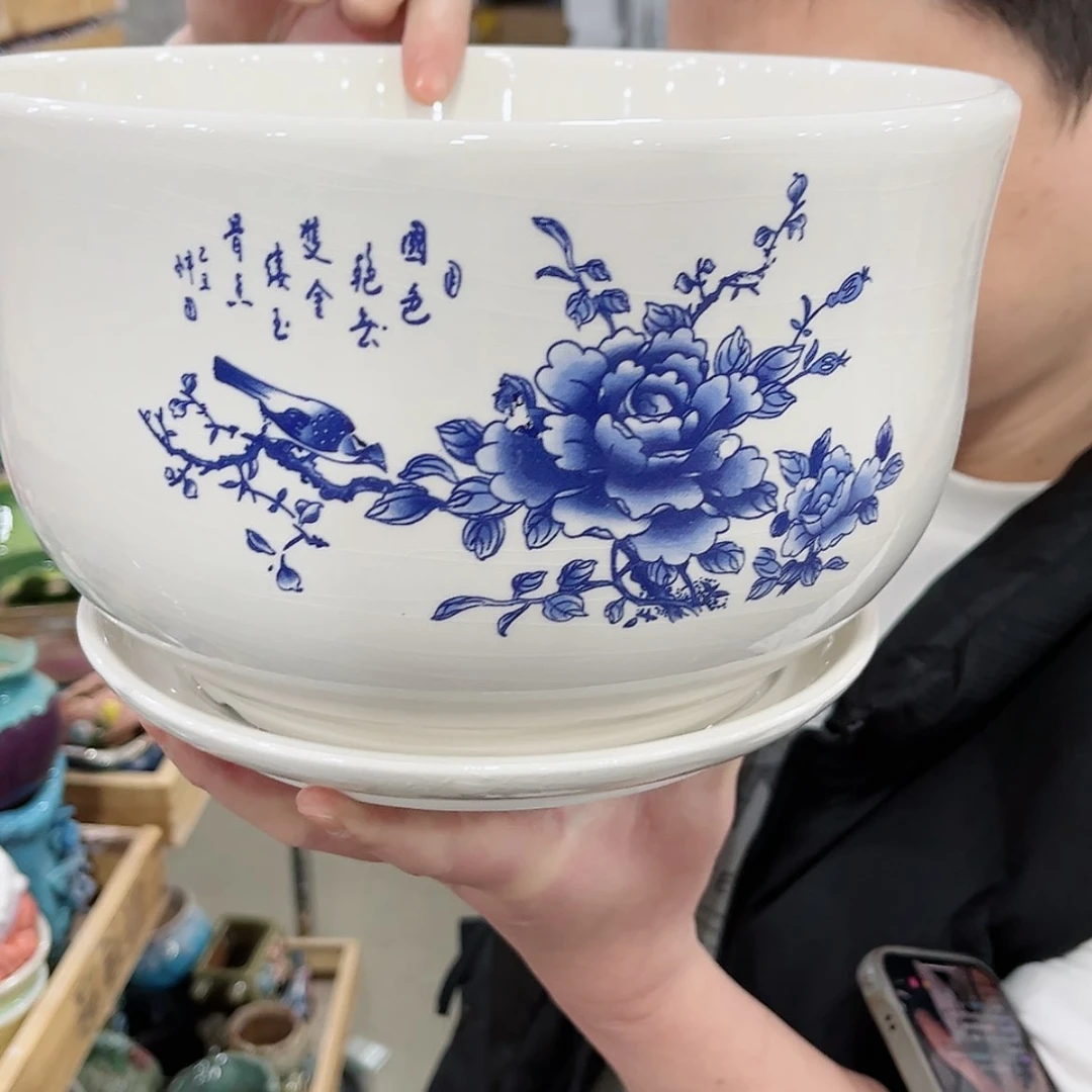 【闪购商品】陶瓷福利品带冰裂效果陶瓷花盆