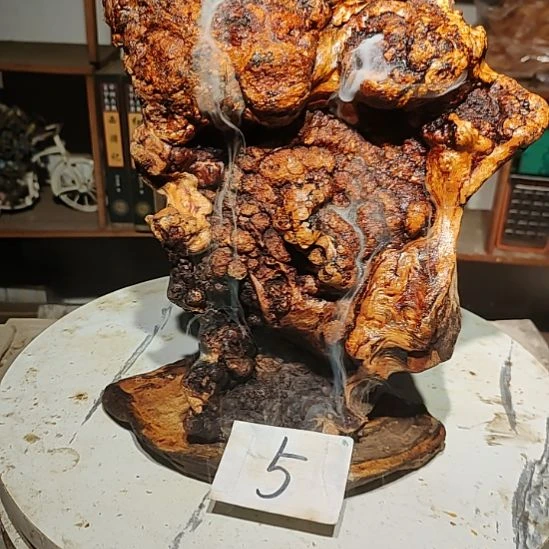 浪***子泥塑5北沉香琥珀木天然造型山水摆件