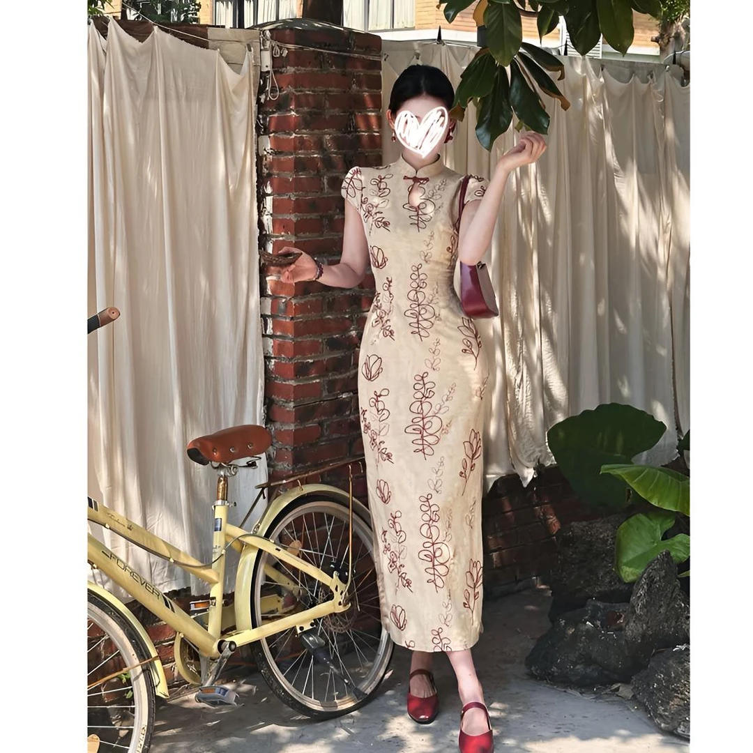 凌茜恣禾【浮梦半生】国风新中式修身收腰显瘦复古高级感旗袍连衣裙