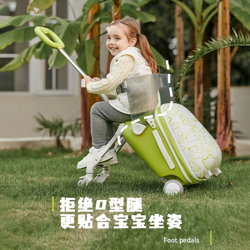 ALLEK遛娃行李箱20寸旅行箱可坐骑手推车便捷登机防侧翻功能