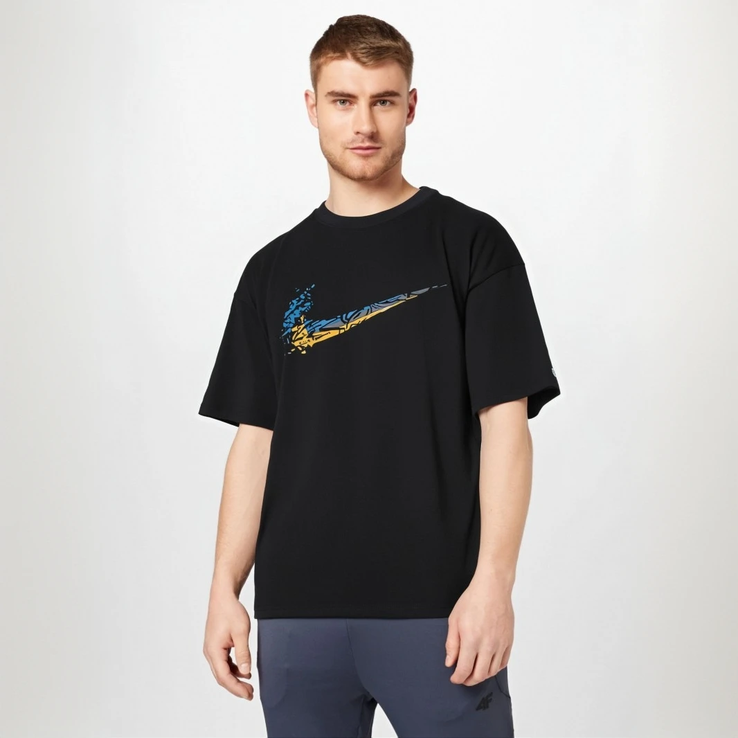 经典新款大LOGO彩印大勾休闲短袖T恤运动