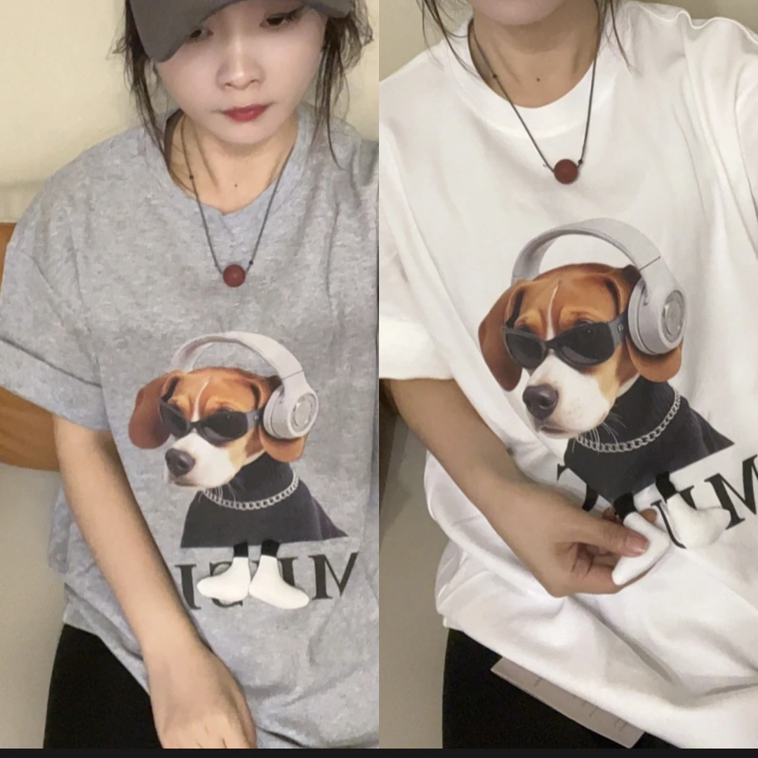 Good  acre  margin/良亩缘宽松休闲百搭印花圆领T恤990210