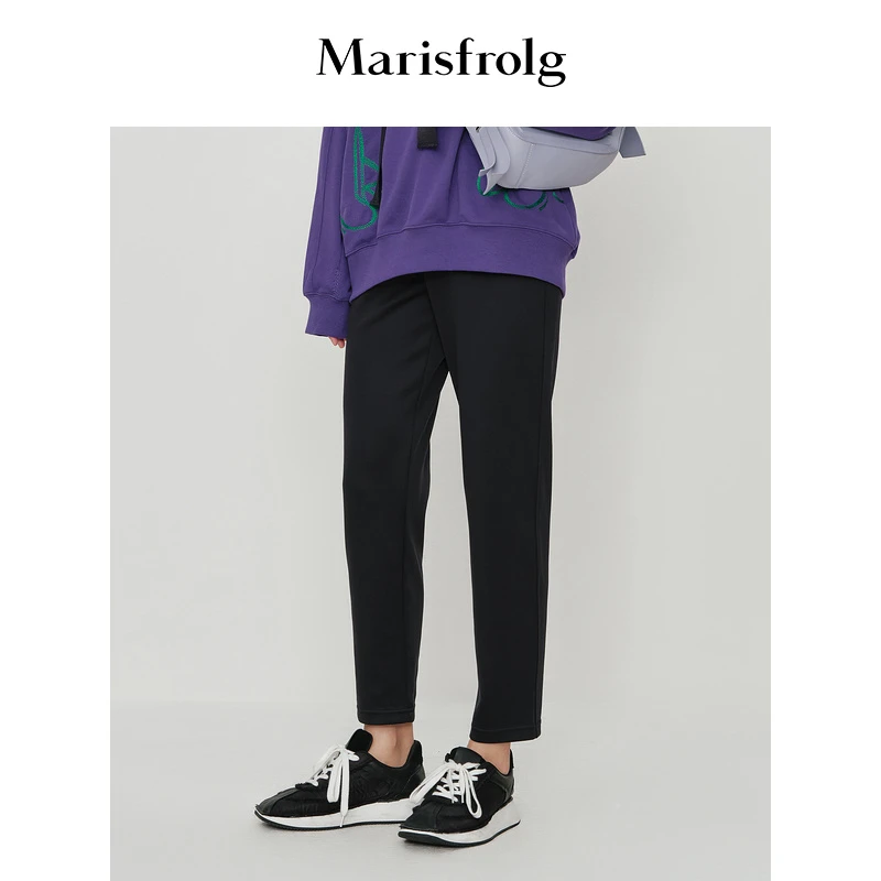 【商场同款新品】Marisfrolg/玛丝菲尔针织休闲裤直筒卫裤A1BW14215