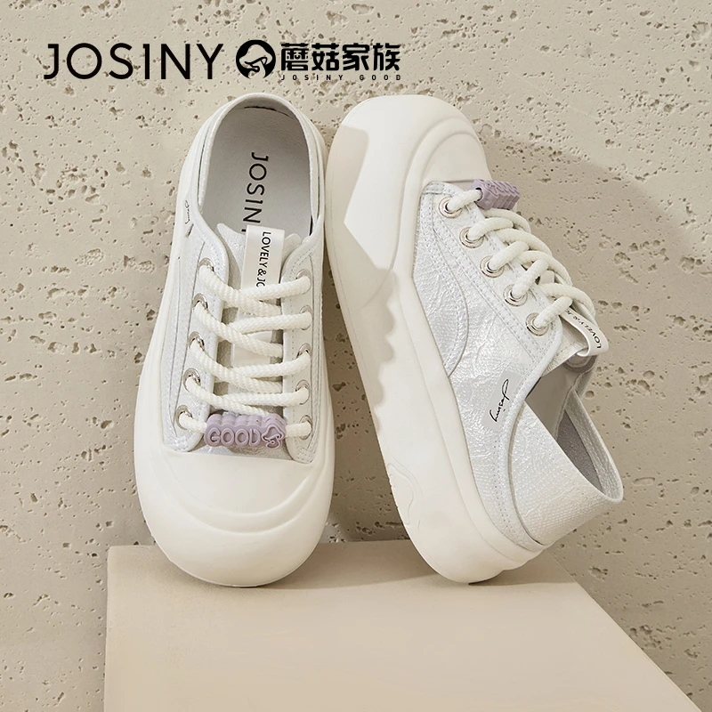 卓诗尼厚底帆布鞋女款2025夏季新款半拖两穿百搭休闲运动板鞋薄款