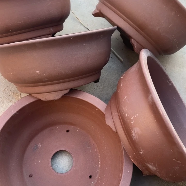 紫砂花盆100-5 微瑕。