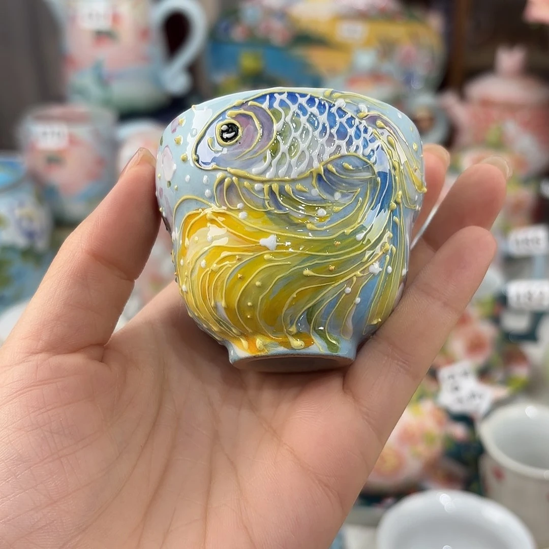 景德镇手绘高温釉下彩陶瓷茶具