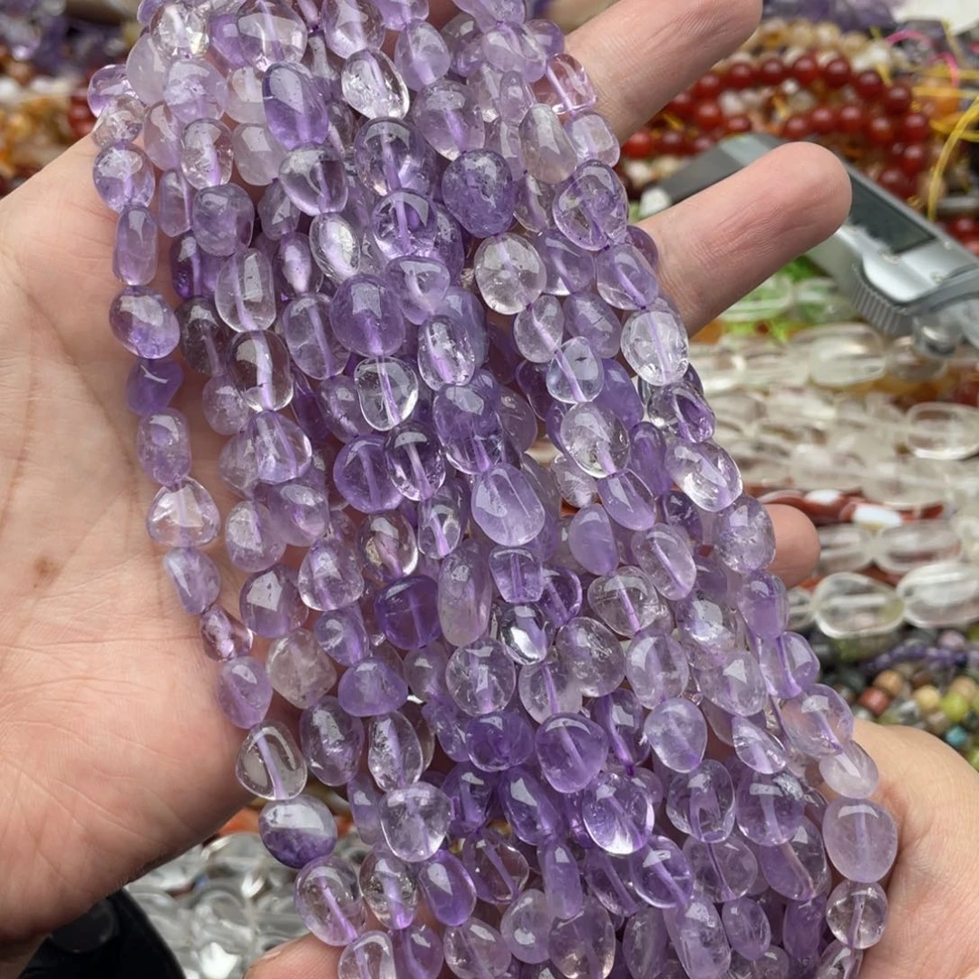 玛瑙/玉髓珠宝半成品未镶嵌一条装8mm左右薰衣草紫水晶随行