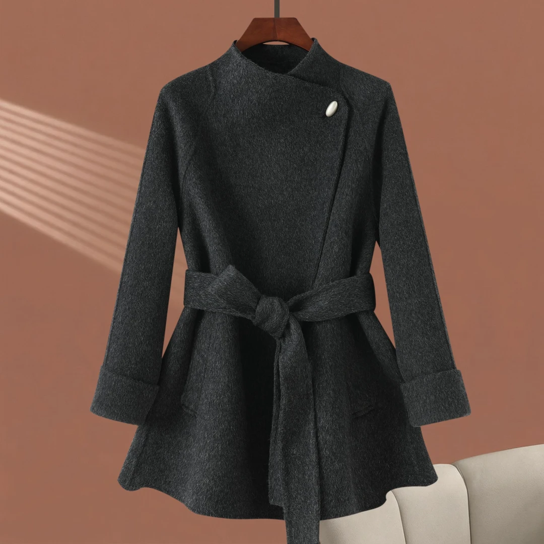 【轻奢贵妇】贵奢级~慵懒显瘦落肩袖气质款腰带系出小蛮腰