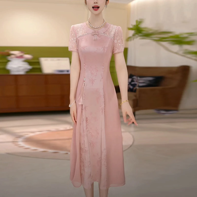 新中式国风改良旗袍连衣裙女夏季爆款新款高级感时尚洋气显瘦裙子