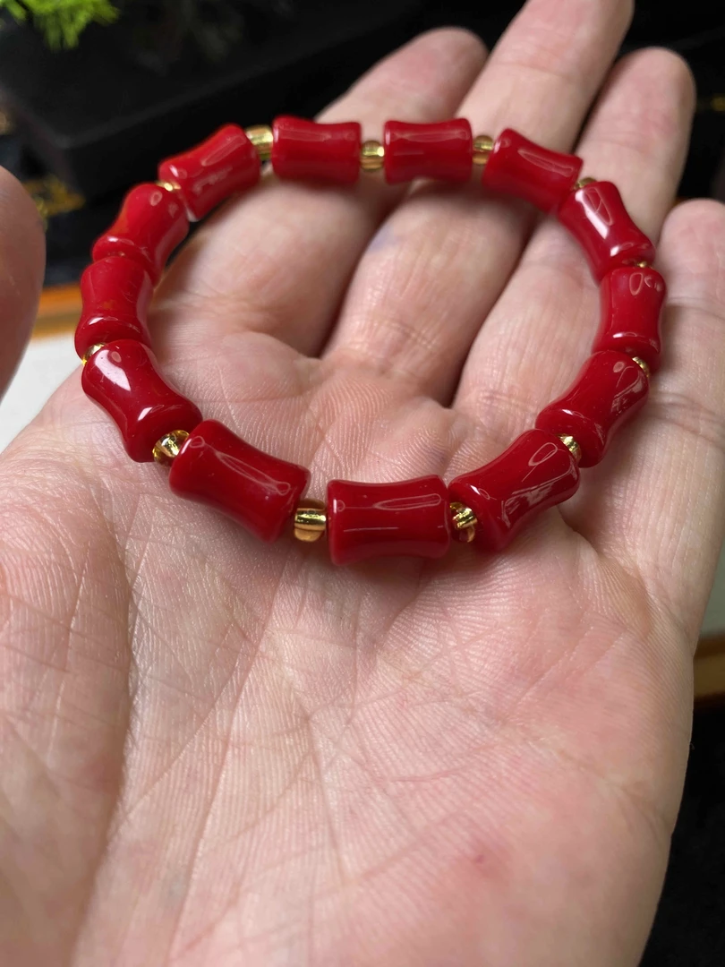 【瑞德摩尔】牛血红手链手串