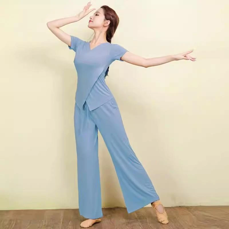 现代舞蹈服练功服女上衣专业形体训练服装中国舞艺考古典舞服套直