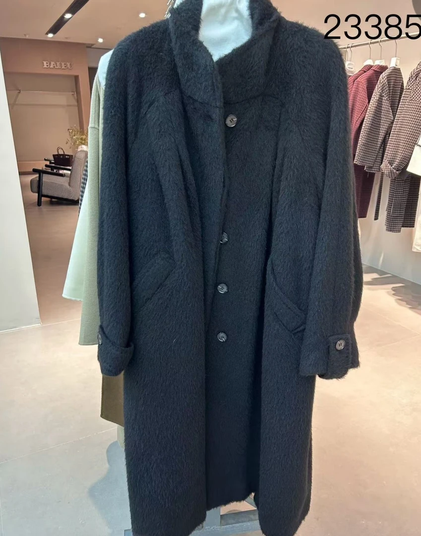 Bing Studios｜极简宽松羊驼毛羊毛毛呢大衣23385