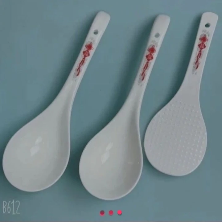 家用陶瓷福结花2个大汤勺+1个饭勺