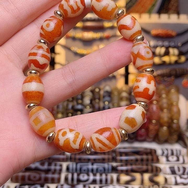 玛瑙/玉髓未镶嵌天珠手串