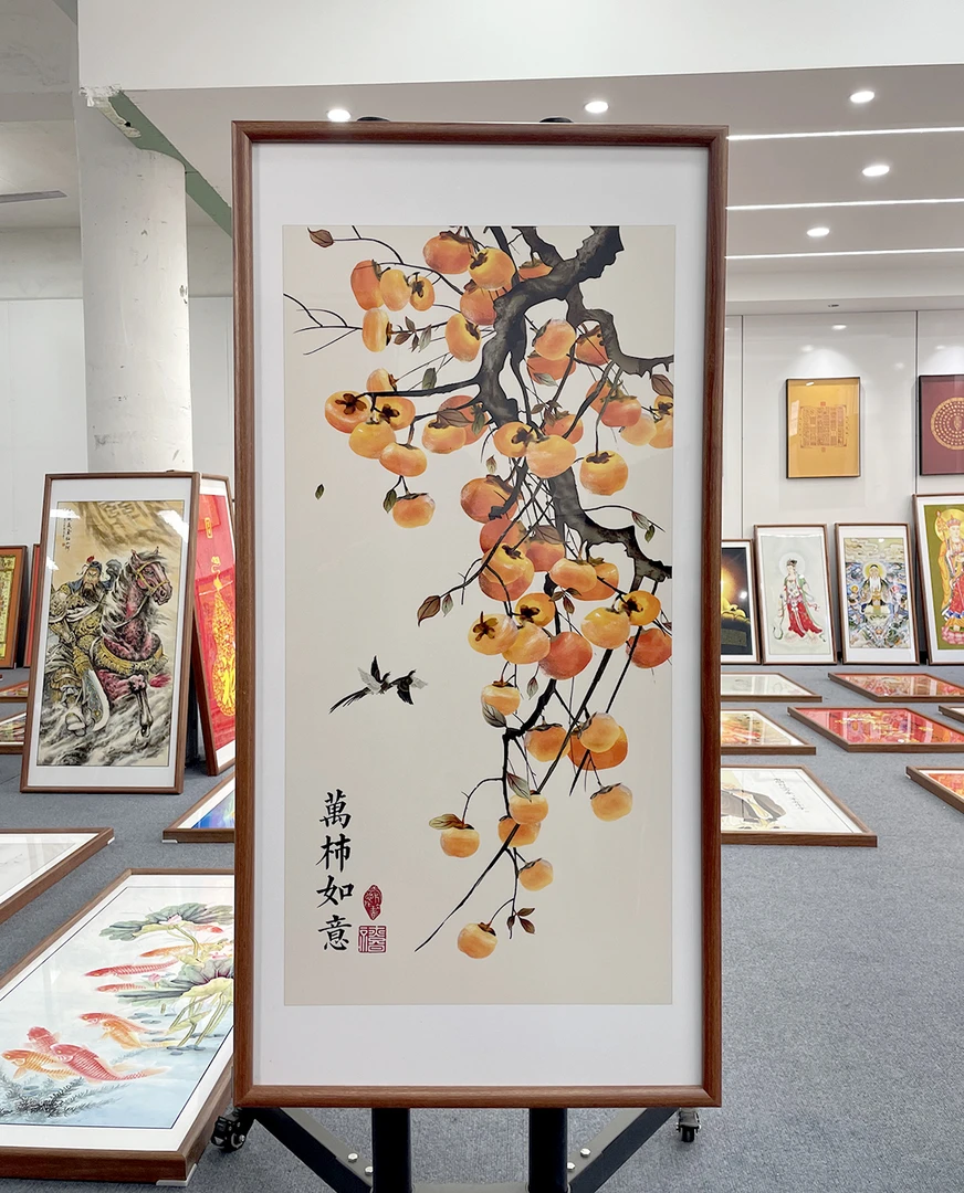 [121万事如意]60x120cm中国风家居装饰画办公室玄关客厅装饰画