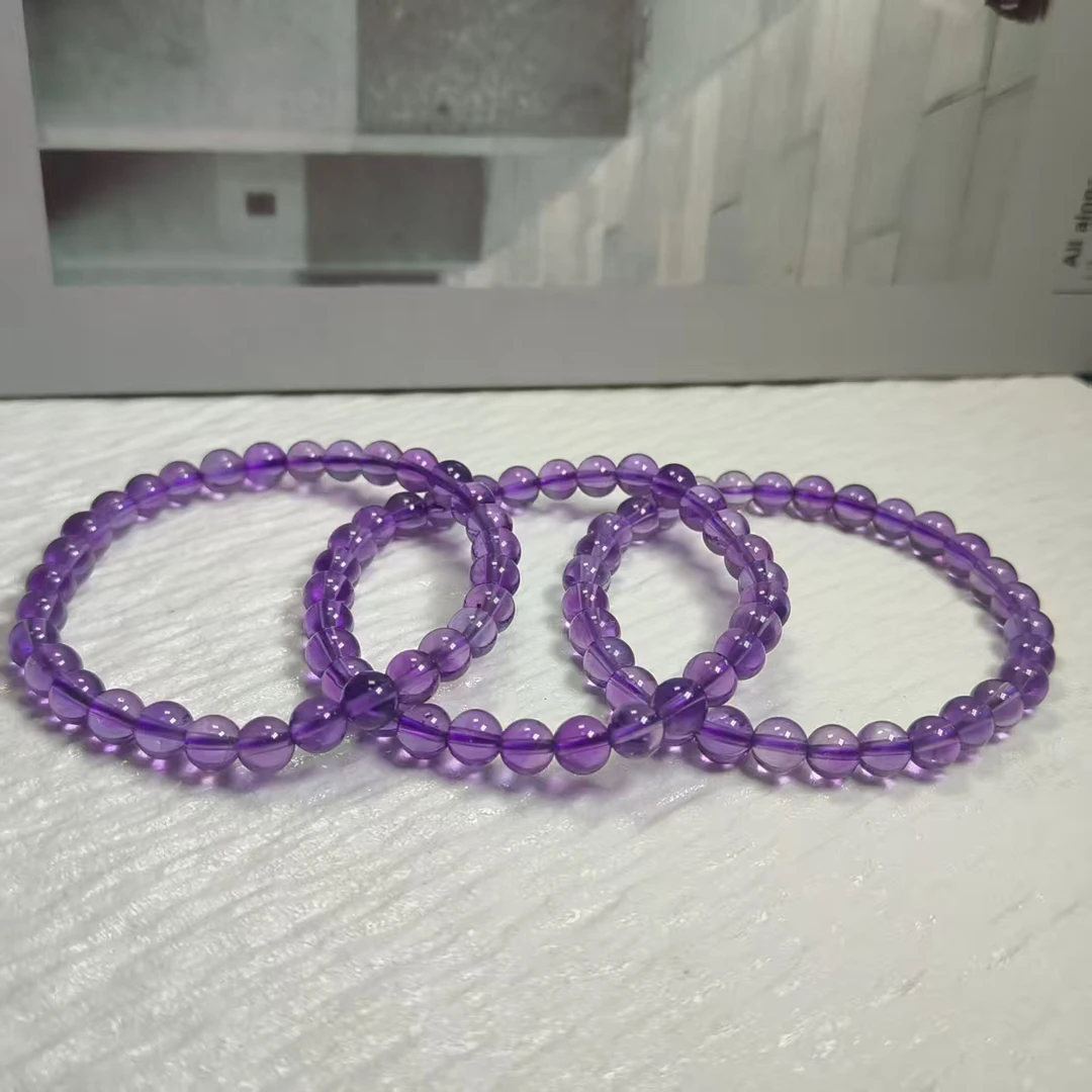 【村有晶品】天然紫水晶单圈手链约6mm 多样性发一件 804ZBQQ