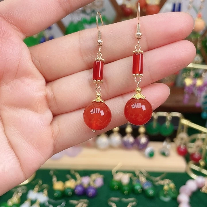 玛瑙/玉髓耳钉合金