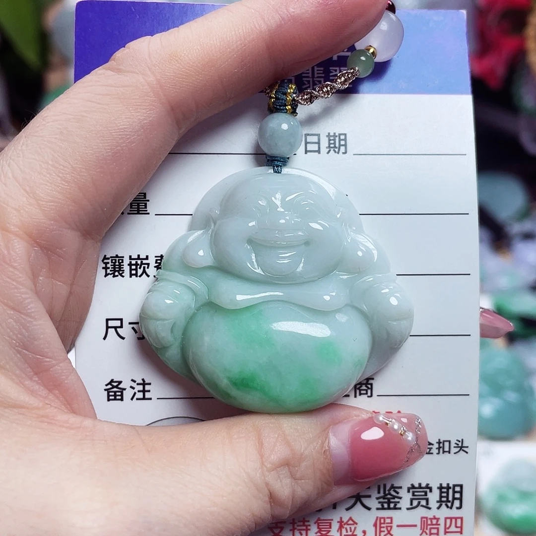 翡翠未镶嵌颈饰佛公22