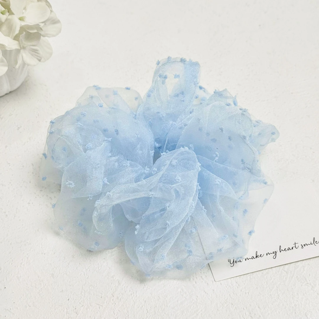 BAOSHATI/宝莎缇F-1527夏日蓝色网纱大肠发圈