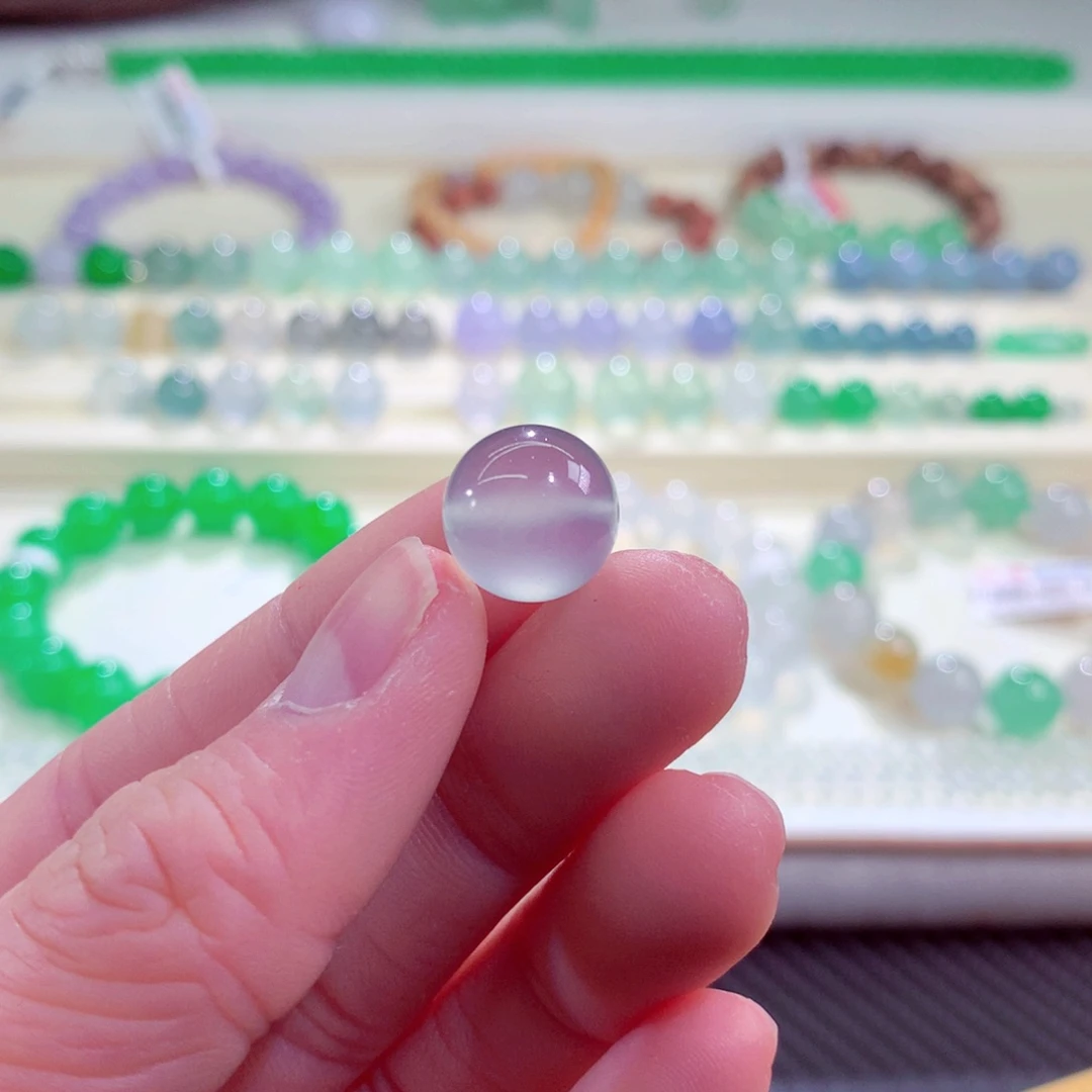 翡翠未镶嵌手链卡12+