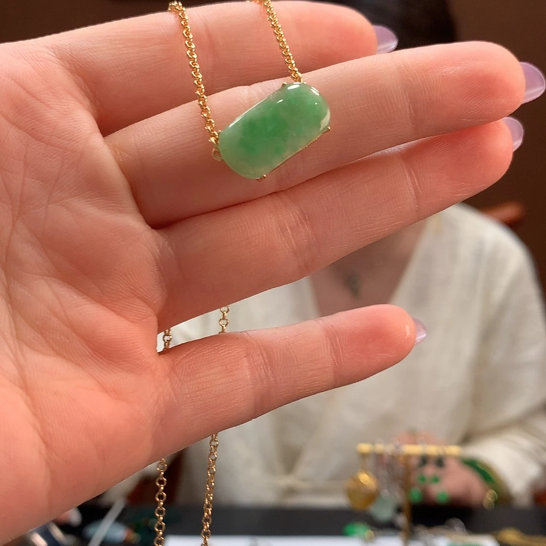 翡翠银S925镶嵌颈饰吊坠