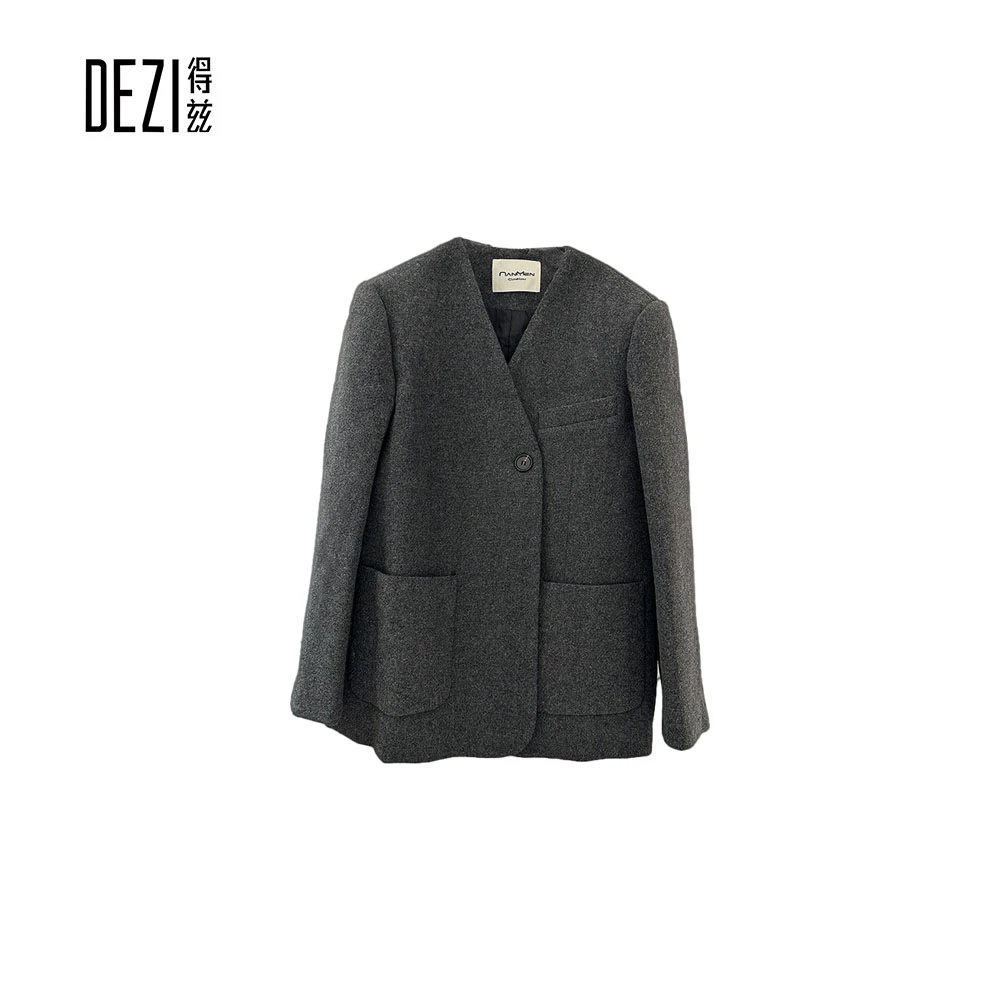 DEZI宝藏衣橱秋冬设计款V领小香羽绒服LS3756023