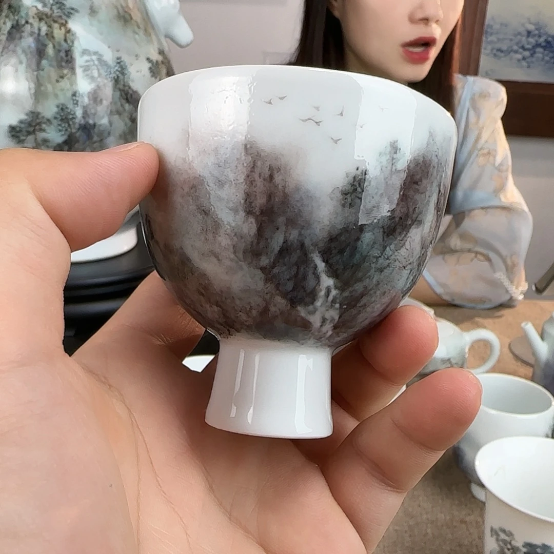 瓷片精品手绘主人杯