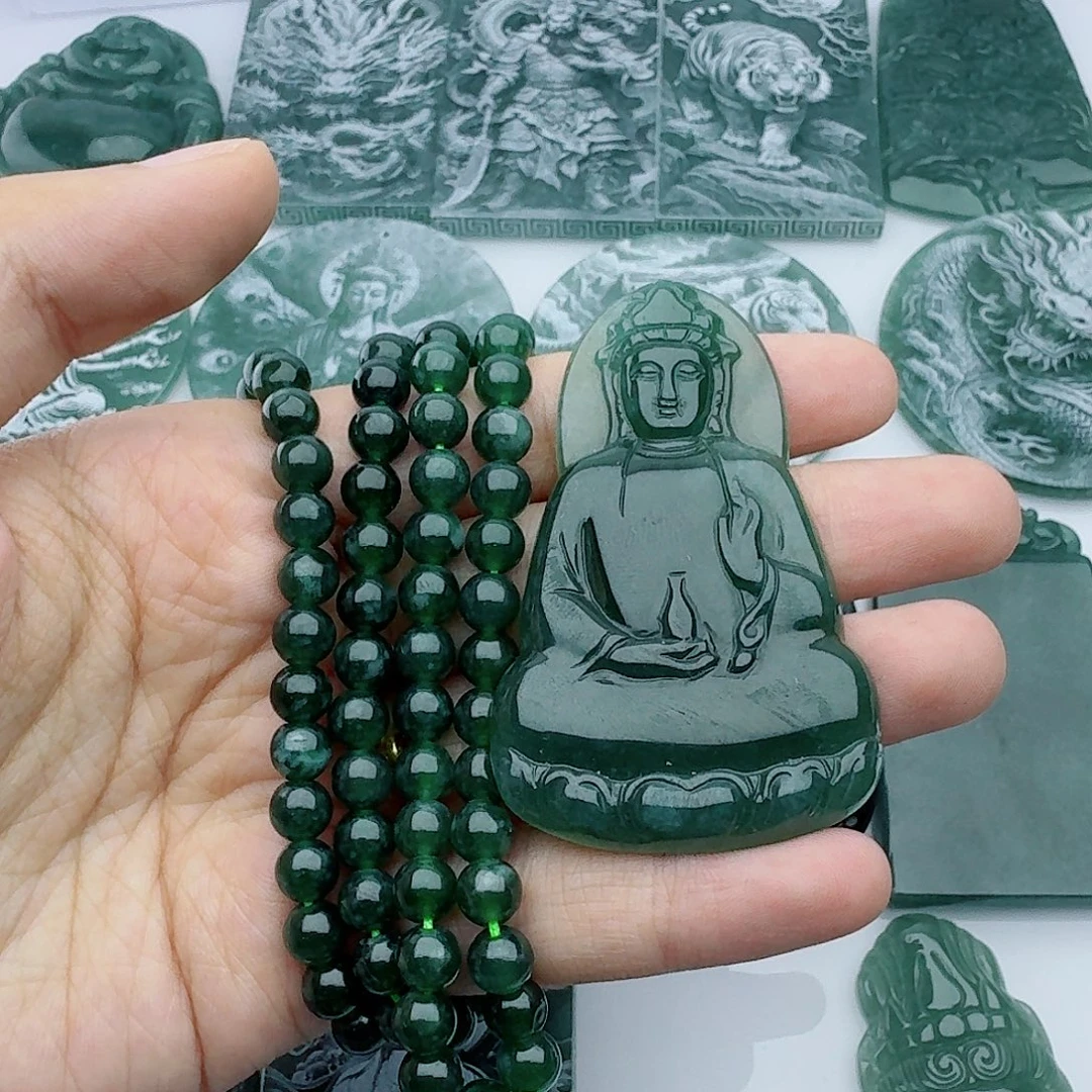 翡翠未镶嵌颈饰多样性发货天然A货翡翠