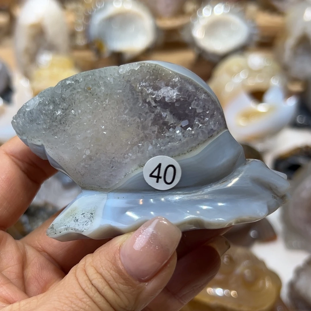 玛瑙/玉髓足铂镶嵌摆件