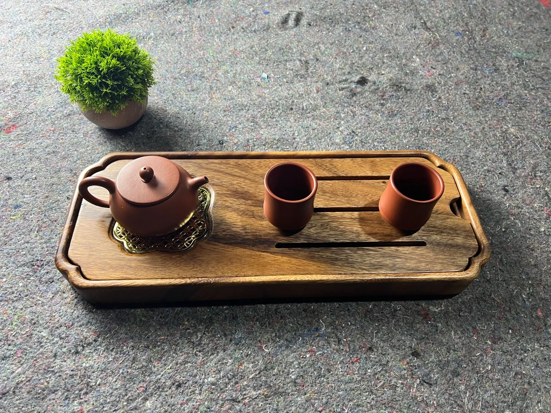胡桃木福满堂大号储水茶盘45*18*4