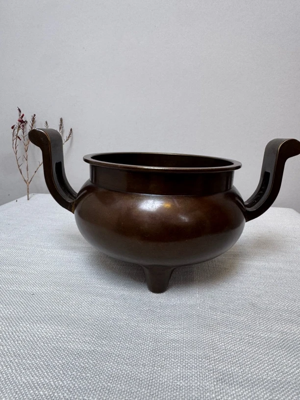 【14口官帽炉】纯铜复古官帽炉供香炉供佛祖复古摆件线香插香盘香炉