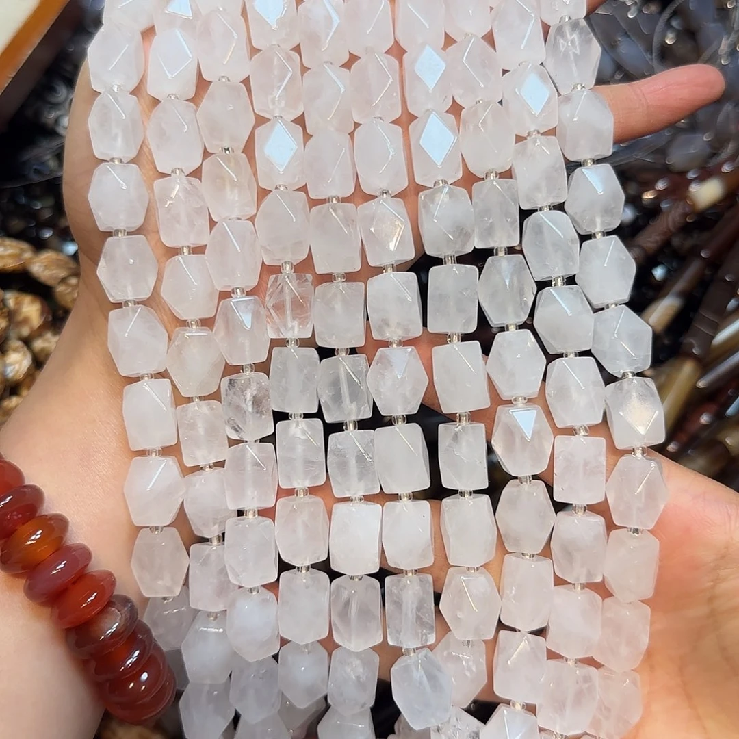 玛瑙/玉髓未镶嵌珠宝半成品白水晶长八棱一条