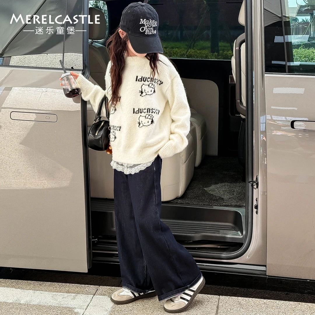 25MY033女童加厚毛衣秋冬款2025新款洋气上衣女孩大童冬季针织衫