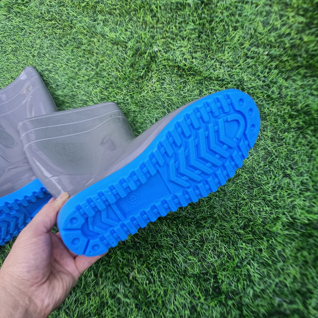 男士高筒雨靴水靴雨鞋平底防滑耐磨灰色加厚劳保雨靴防水鞋